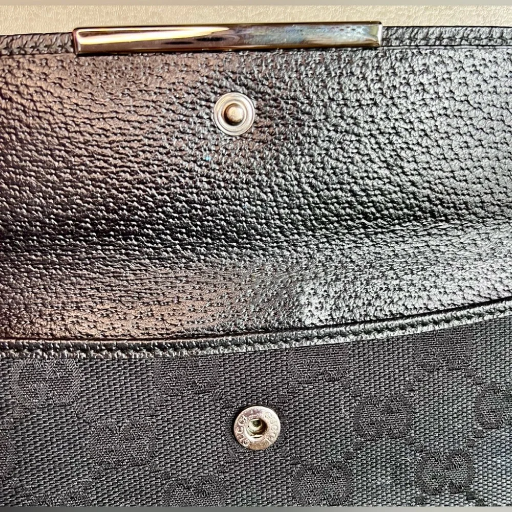 GUCCI Black Supreme Canvas and Leather Wallet - Picture 5 of 16
